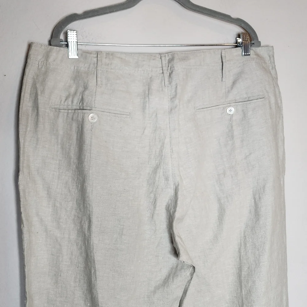 NWT Vivid 100% Linen Light Green Pants Size 40‎